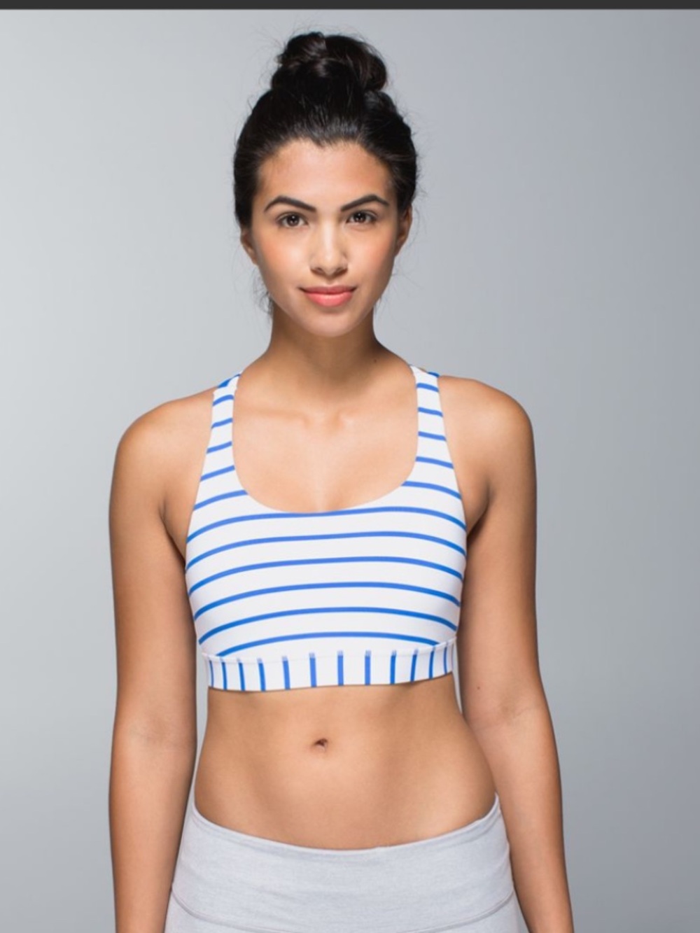 Lululemon Energy Bra Deauville Stripe Pipe Dream White & Blue (size 4)